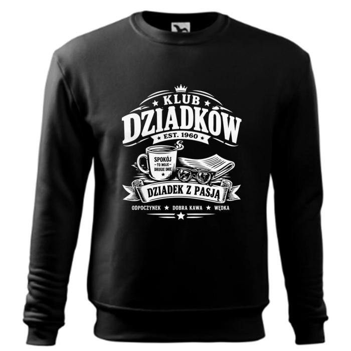 Klub Dziadków - Bluza Męska - Prezent dla Dziadka - Czarny