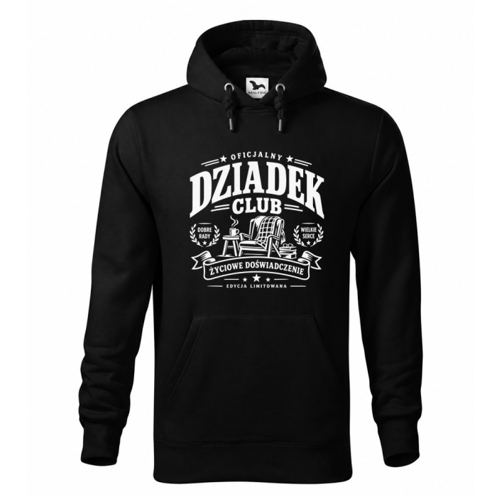 Oficjalny Dziadek Club - Bluza Męska z Kapturem - Dla Dziadka - Czarny