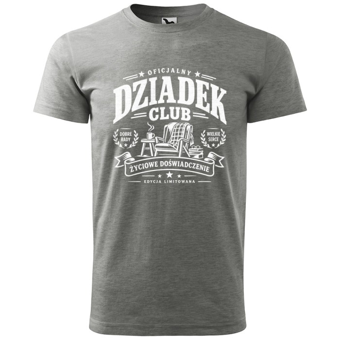 Oficjalny Dziadek Club - Koszulka Męska - Prezent dla Dziadka - Ciemnoszary