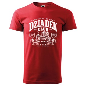 Oficjalny Dziadek Club - Koszulka Męska - Prezent dla Dziadka - Czerwony