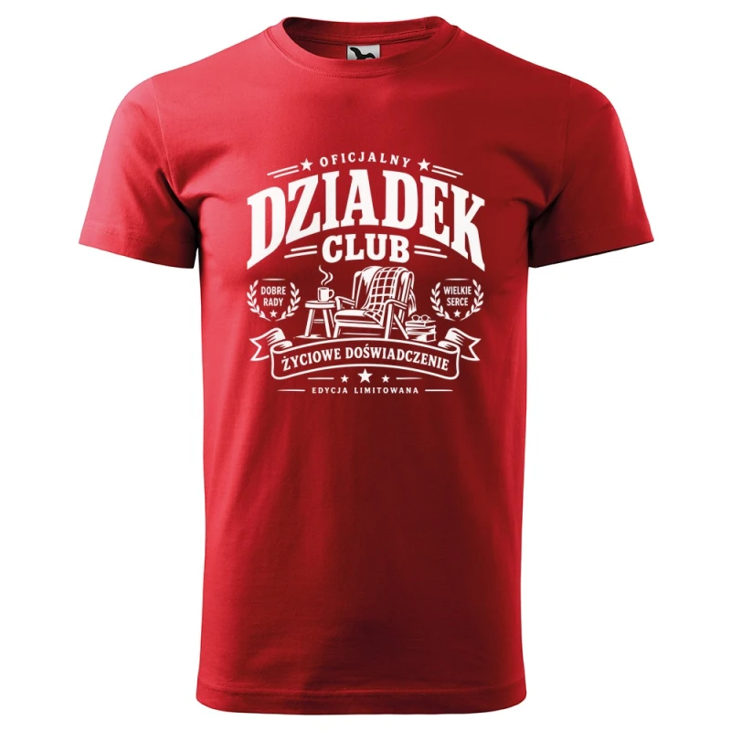 Oficjalny Dziadek Club - Koszulka Męska - Prezent dla Dziadka - Czerwony