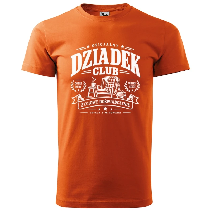 Oficjalny Dziadek Club - Koszulka Męska - Prezent dla Dziadka - Pomarańczowy