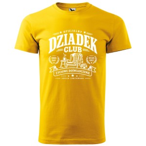 Oficjalny Dziadek Club - Koszulka Męska - Prezent dla Dziadka - Żółty
