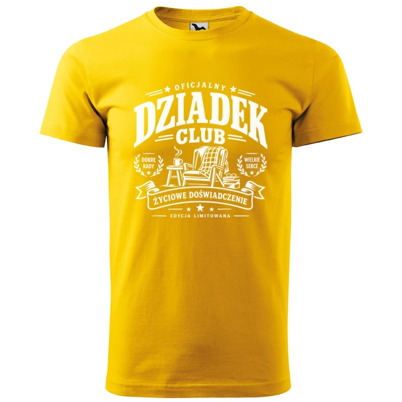 Oficjalny Dziadek Club - Koszulka Męska - Prezent dla Dziadka - Żółty