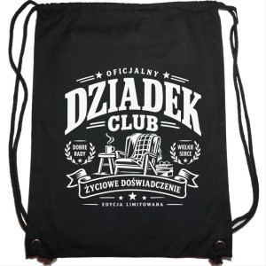 Oficjalny Dziadek Club - Plecak Worek - Prezent dla Dziadka - Czarny