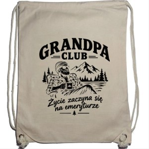 Grandpa Club - Plecak Worek - Prezent dla Dziadka - Naturalny