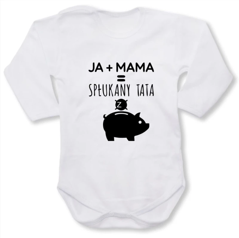 Dziecięce body z dł. rękawem - ja plus mama = spłukany tata