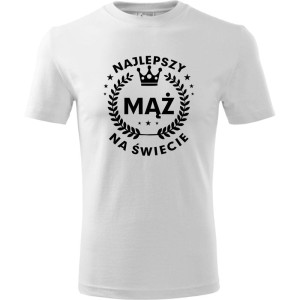 Biała Męska koszulka - Najlepszy mąż na świecie 05. Prezent dla męża na każdą okazję od S-4XL
