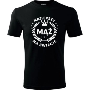 Czarna Męska koszulka - Najlepszy mąż na świecie 05. Prezent dla męża na każdą okazję od S-4XL