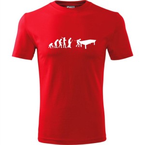 Czerwona Męska koszulka - Bilard 01, snooker - t-shirt ewolucja prezent