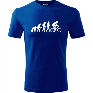 Niebieska Męska koszulka dla Rowerzysty - Ewolucja rower - t-shirt prezent. Dostępne wszystkie rozmiary S, M, L, XL, XXL, XXXL, XXXXL. Zapraszamy do zakupu.