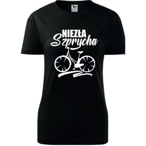 czarna Damska koszulka taliowana - Niezła szprycha.