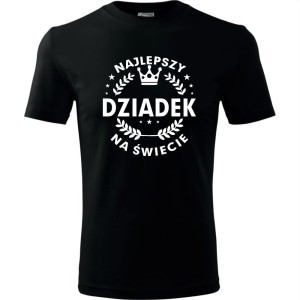 czarna Męska koszulka - Najlepszy dziadek na całym świecie - prezent urodziny, dzień dziadka.