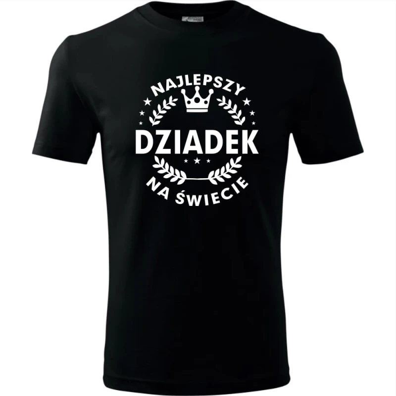 czarna Męska koszulka - Najlepszy dziadek na całym świecie - prezent urodziny, dzień dziadka.