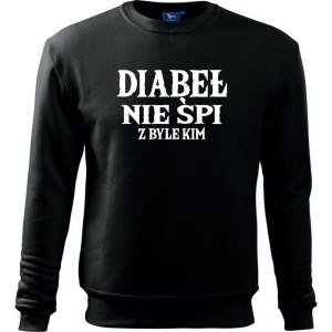 Czarna Męska bluza klasyczna - Diabeł nie śpi.