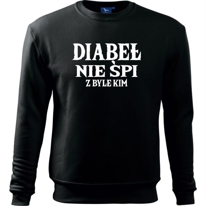 Czarna Męska bluza klasyczna - Diabeł nie śpi.