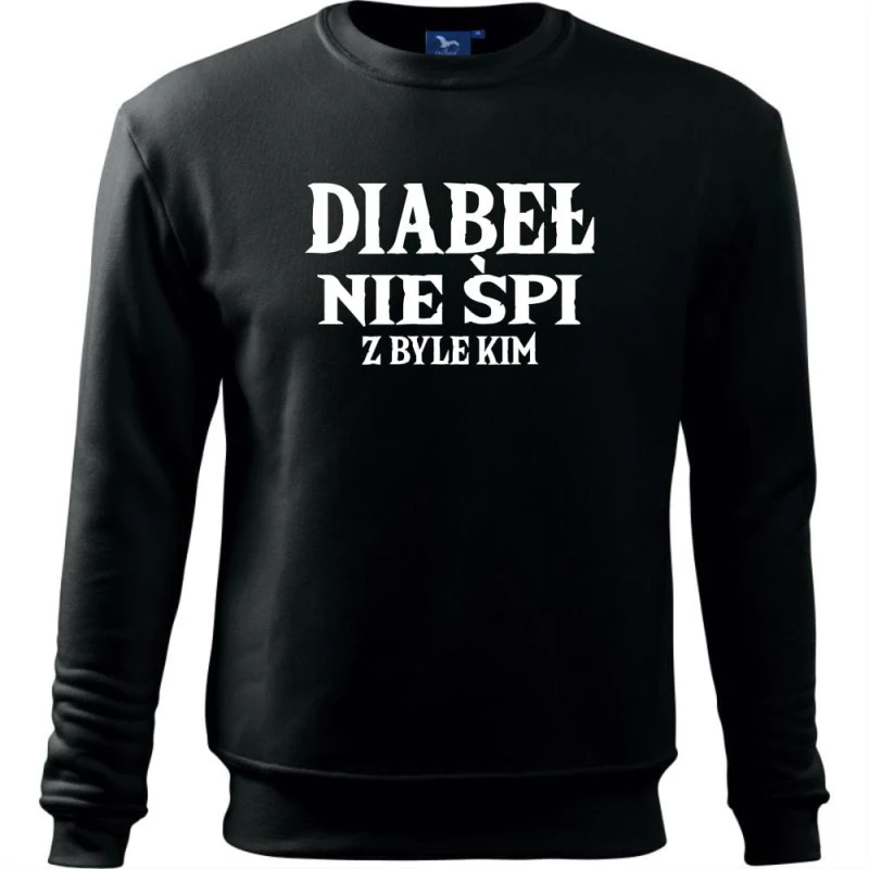 Czarna Męska bluza klasyczna - Diabeł nie śpi.