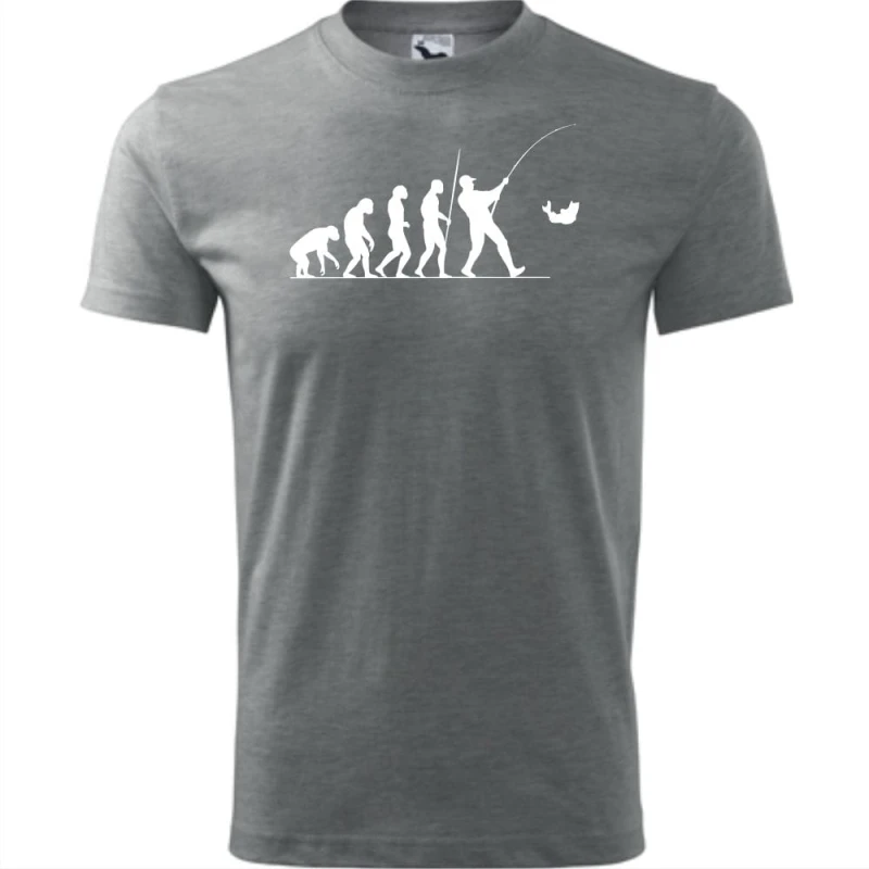 szara Męska koszulka dla Wędkarza - Ewolucja wędkarz - prezent najnowsza wersja t-shirt. Dostępne wszystkie rozmiary S, M, L, XL, XXL, XXXL, XXXXL. Zapraszamy do zakupu.