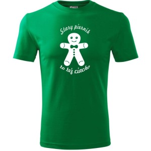 zielona Męska koszulka - Stary piernik to też ciacho t-shirt prezent dla niego. Dostępne wszystkie rozmiary S, M, L, XL, XXL, XXXL, XXXXL. Zapraszamy do zakupu.