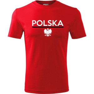 czerwona Męska koszulka - Polska 01.