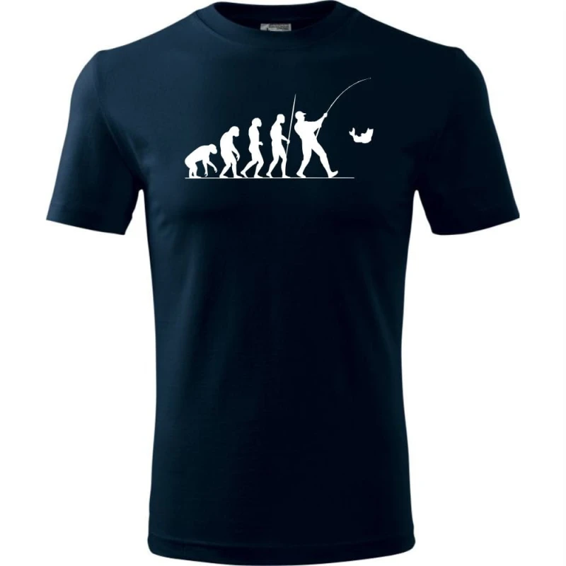 granatowa Męska koszulka dla Wędkarza - Ewolucja wędkarz - prezent najnowsza wersja t-shirt. Dostępne wszystkie rozmiary S, M, L, XL, XXL, XXXL, XXXXL. Zapraszamy do zakupu.