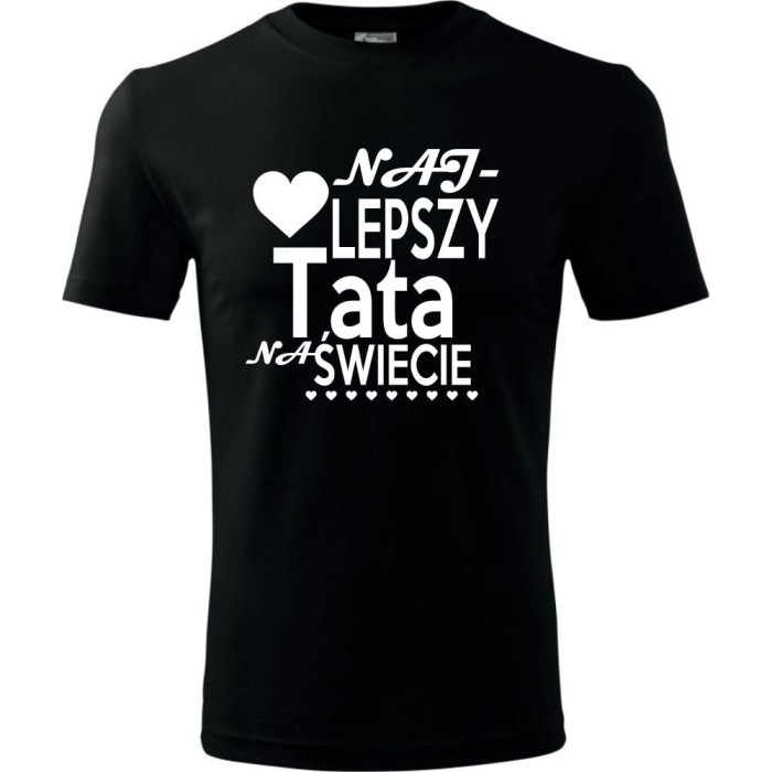 czarna Męska koszulka - Najlepszy tata na świecie 07 - wyjątkowa koszulka t-shirt oryginalny.