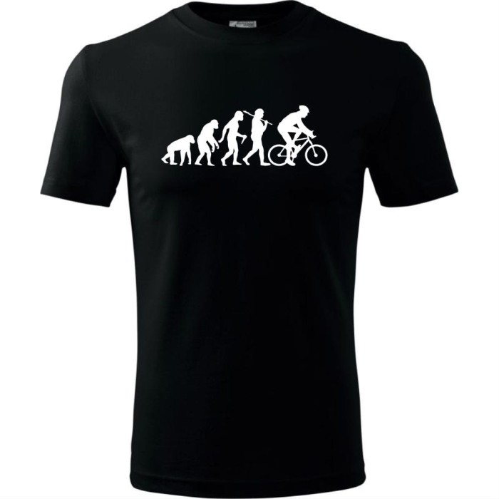 Czarna Męska koszulka dla Rowerzysty - Ewolucja rower - t-shirt prezent. Dostępne wszystkie rozmiary S, M, L, XL, XXL, XXXL, XXXXL. Zapraszamy do zakupu.