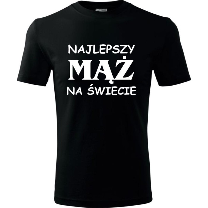 Czarna Męska koszulka - Najlepszy mąż na świecie. Prezent dla niego do S-4XL