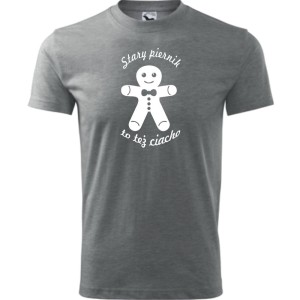 szara Męska koszulka - Stary piernik to też ciacho t-shirt prezent dla niego. Dostępne wszystkie rozmiary S, M, L, XL, XXL, XXXL, XXXXL. Zapraszamy do zakupu.