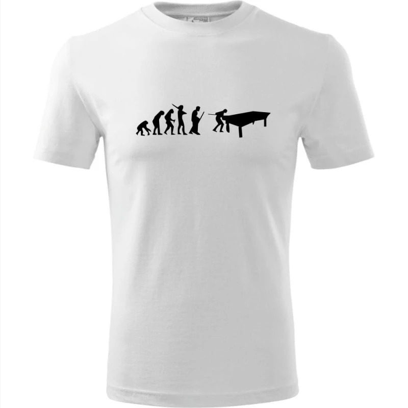 Biała Męska koszulka - Bilard 01, snooker - t-shirt ewolucja prezent