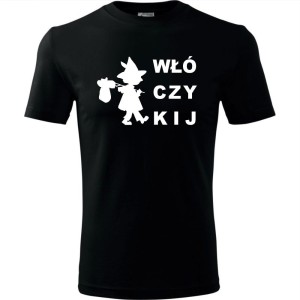 Czarna Męska koszulka Turystyczna - Włóczykij.