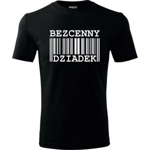 czarna Męska koszulka - Bezcenny dziadek. Prezent na urodziny i dzień dziadka