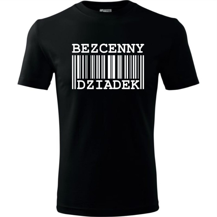 czarna Męska koszulka - Bezcenny dziadek. Prezent na urodziny i dzień dziadka