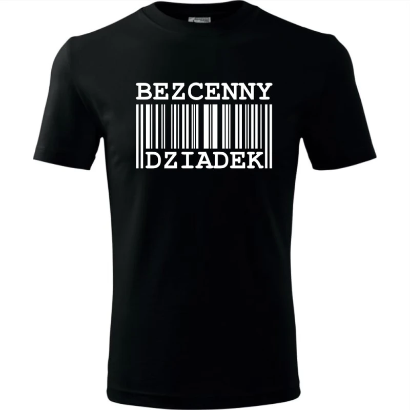 czarna Męska koszulka - Bezcenny dziadek. Prezent na urodziny i dzień dziadka