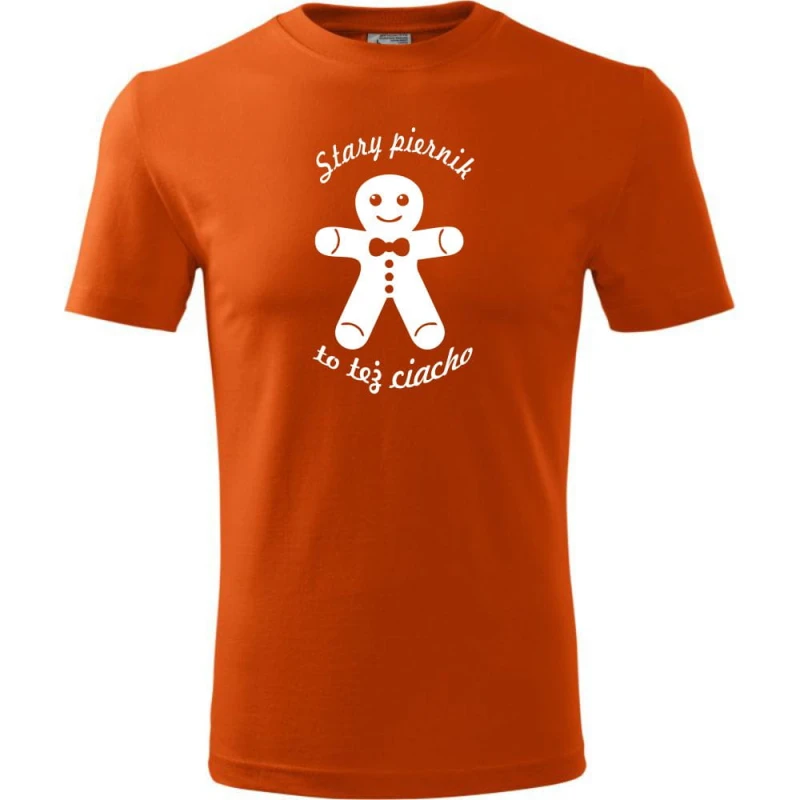 pomarańczowa Męska koszulka - Stary piernik to też ciacho t-shirt prezent dla niego. Dostępne wszystkie rozmiary S, M, L, XL, XXL, XXXL, XXXXL. Zapraszamy do zakupu.