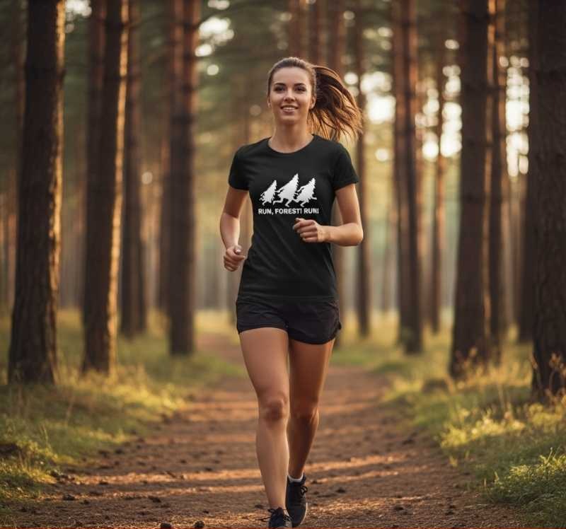 Run, Forest! Run! - Koszulka Damska - Prezent dla Biegaczki