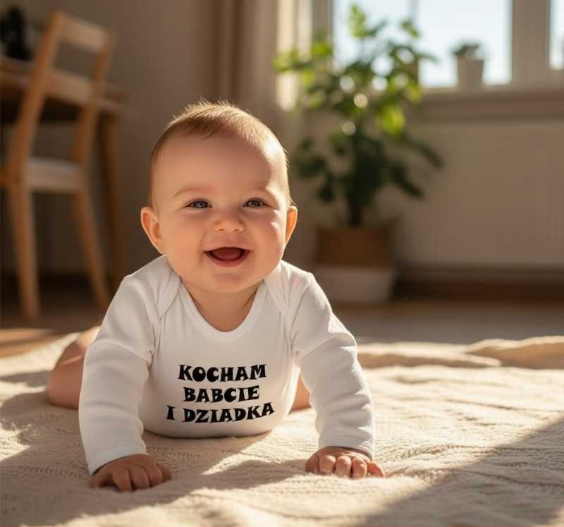 Kocham Babcię i Dziadka - Body Niemowlęce - Prezent od Wnuka