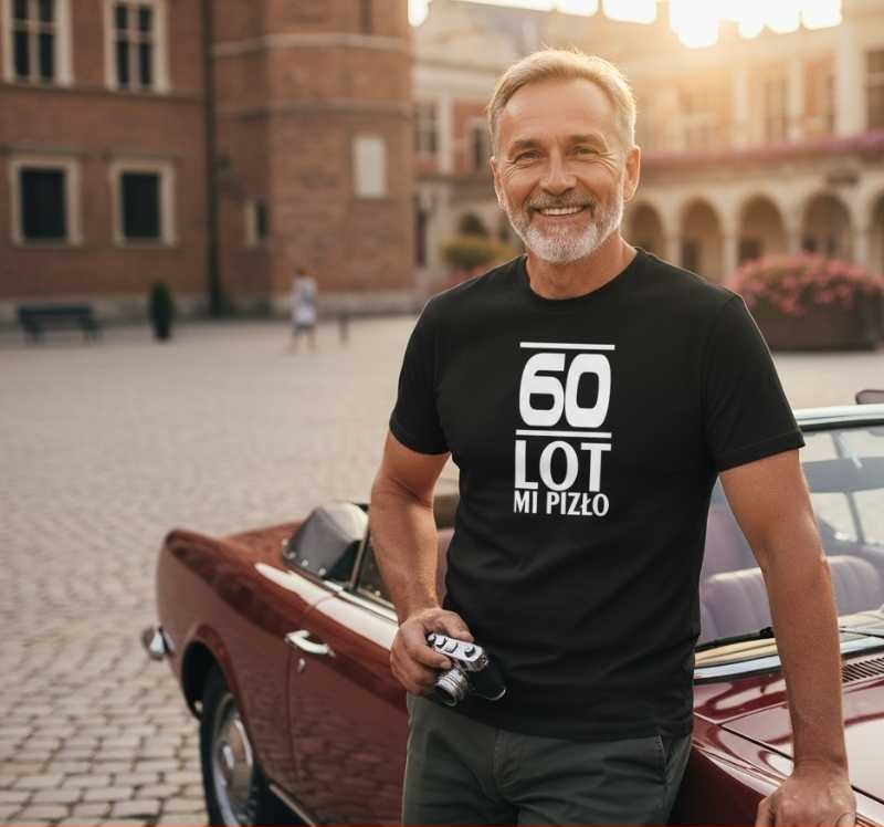 60 Lot Mi Pizło - Śmieszna Koszulka Męska - Na 60 Urodziny