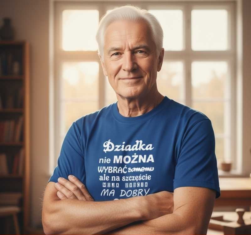 Męska koszulka - Dziadka nie można wybrać samemu, ale na szczęście moja babcia ma dobry gust.