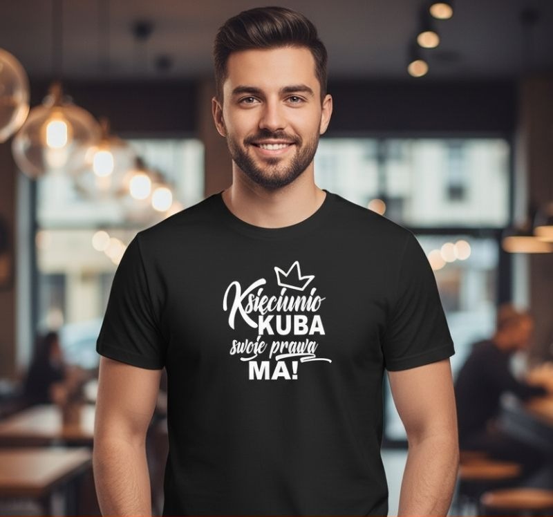 Księciunio + Twoje Imię - Koszulka Męska - Prezent dla Chłopaka