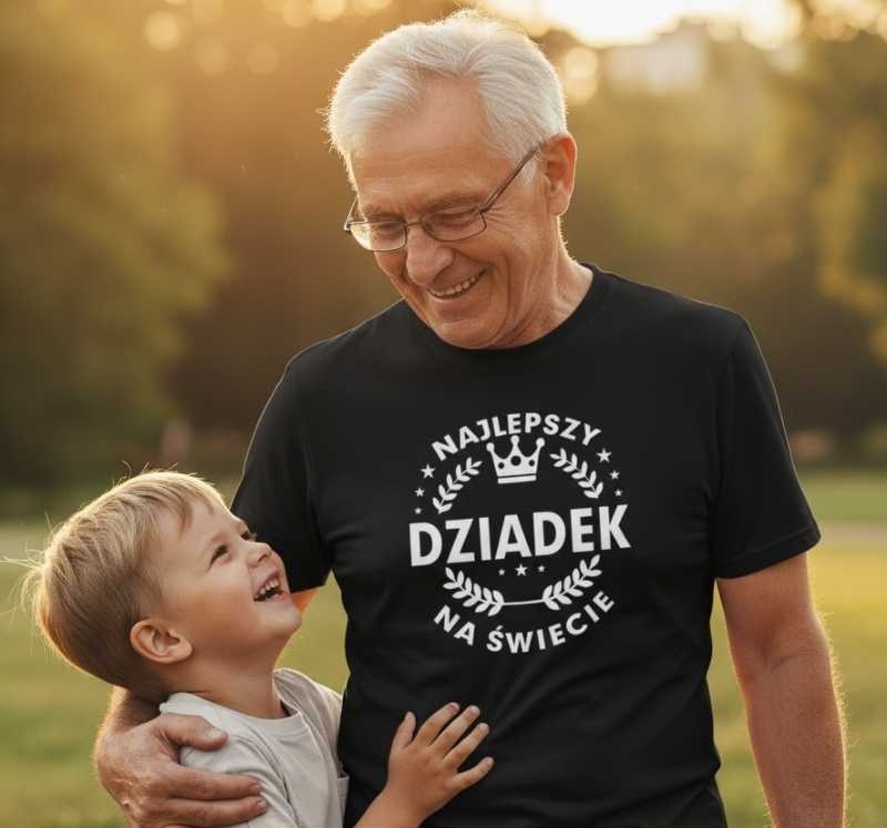 Najlepszy Dziadek na Całym Świecie - Koszulka Męska z Napisem