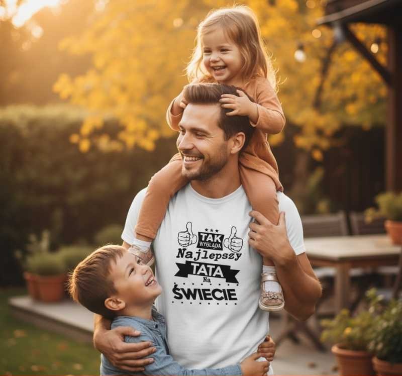 Tak Wygląda Najlepszy Tata na Świecie - Koszulka Męska z Napisem