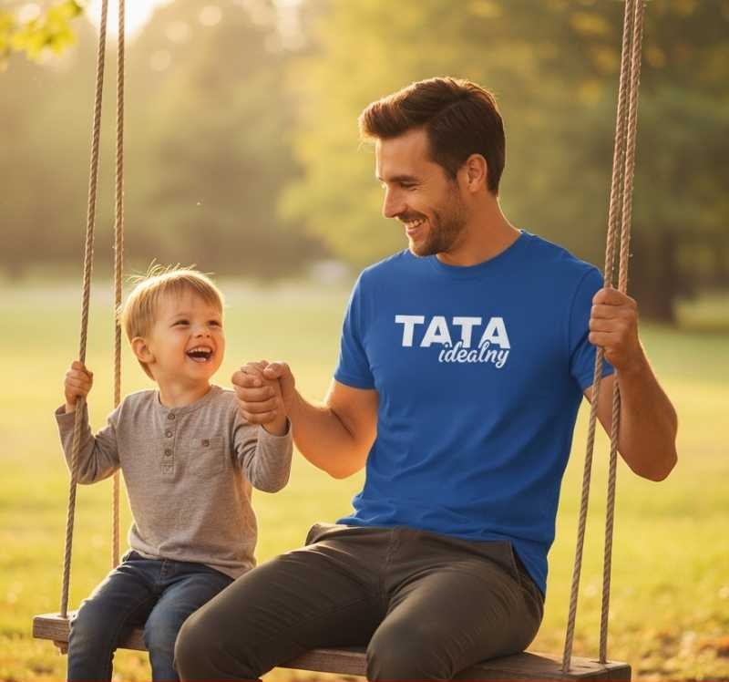 Tata Idealny - Koszulka Męska z Napisem - Prezent dla Taty