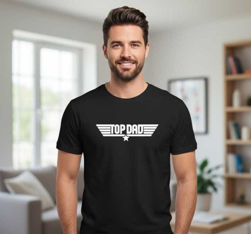 Top Dad - Koszulka Męska z Napisem - Prezent dla Taty