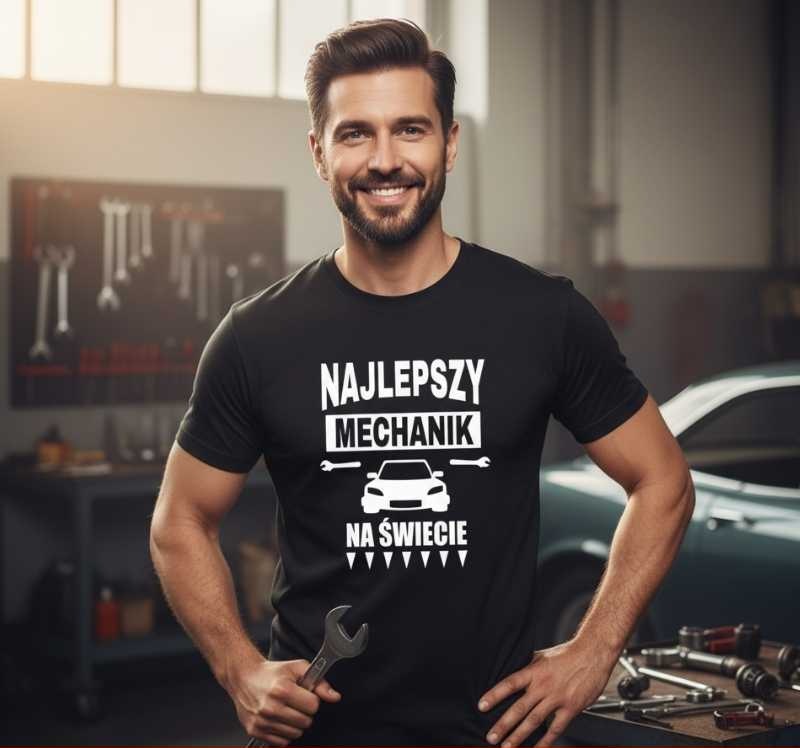 Najlepszy Mechanik na Świecie - Koszulka Męska z Napisem