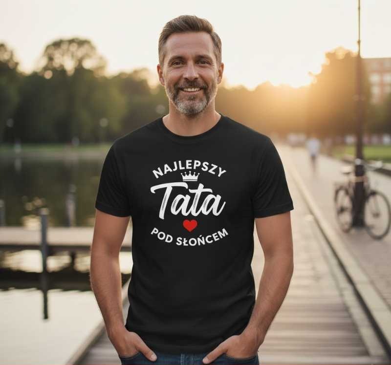 Najlepszy Tata Pod Słońcem - Koszulka Męska - Prezent dla Taty