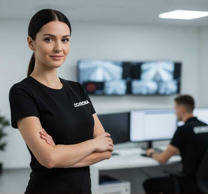 Ochrona - Koszulka Damska - Napis Przód i Tył