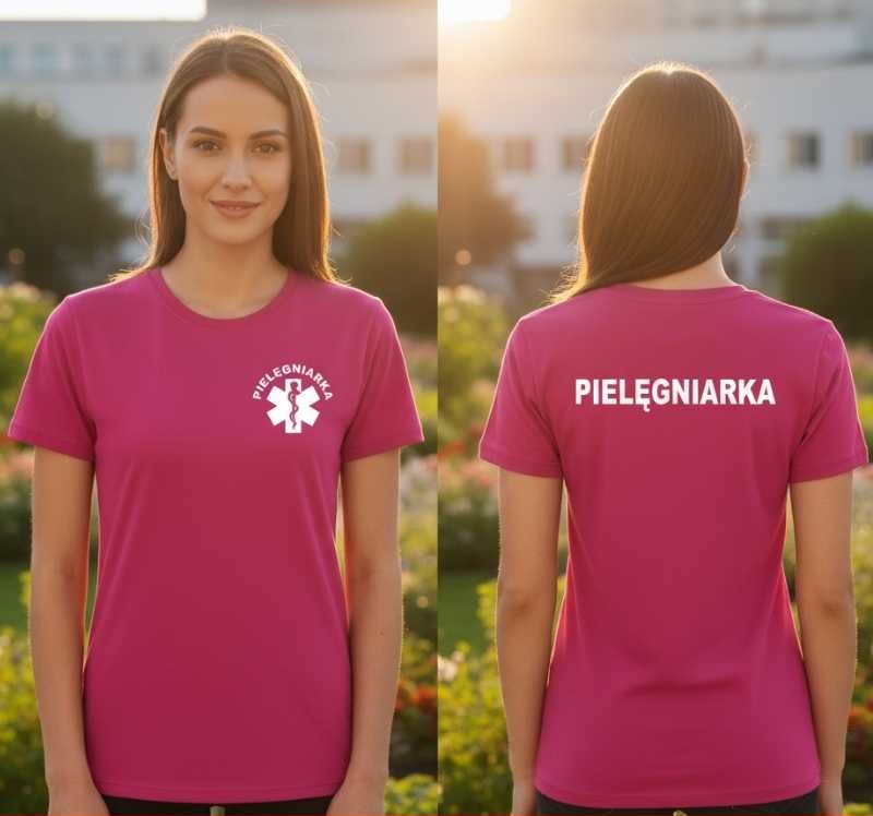 Pielęgniarka - Koszulka Damska z Napisem - Przód i Tył