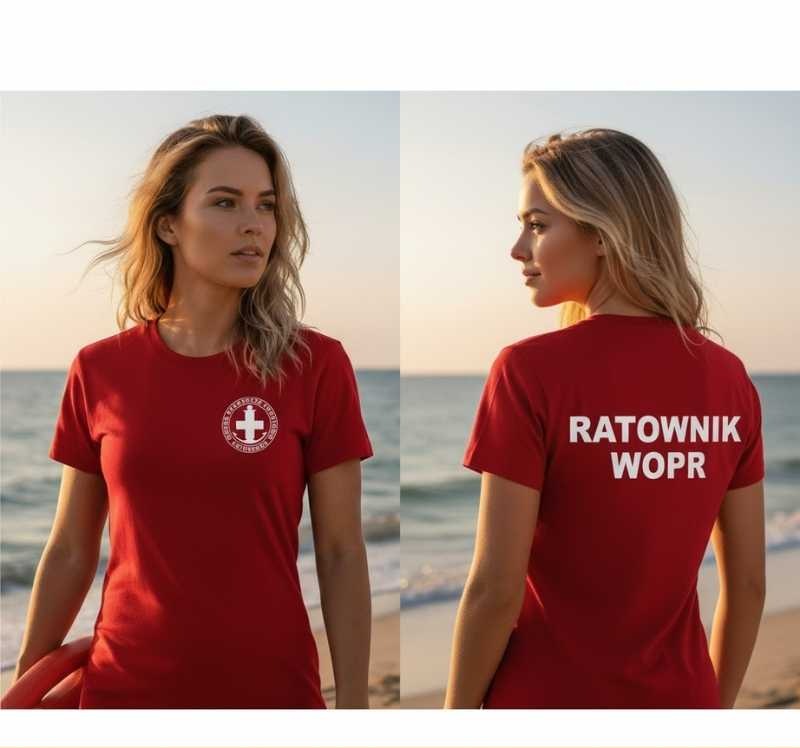 Ratownik WOPR - Koszulka Damska - Napis Przód i Tył