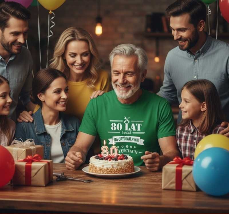 80 Lat i Wciąż na Oryginalnych Częściach - Koszulka Męska